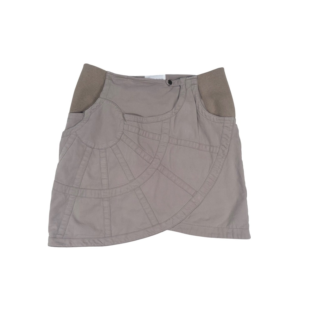 Tsumori Chisato TC83FG509 Brown Asymmetric‎ Utility Mini Skirt Womens Size 2